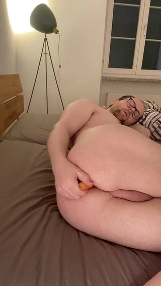 Stretching Ass with Big Cucumber