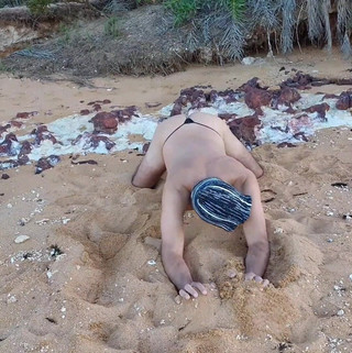 Ladysilva on the Beach in Very Hot Panties Her Ass