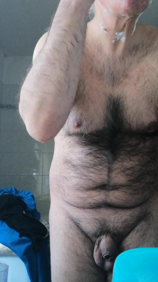 I'm in the Bathroom Shaving and Jerking My Cock.