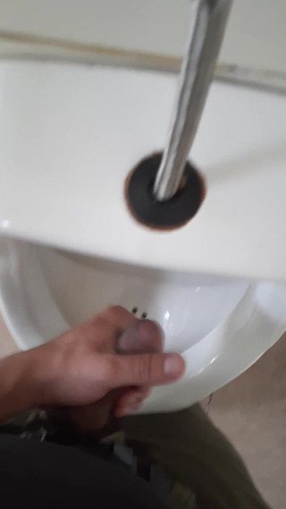 I Jerk off in a Public Bathroom, I Cum and I Swallow My Cum