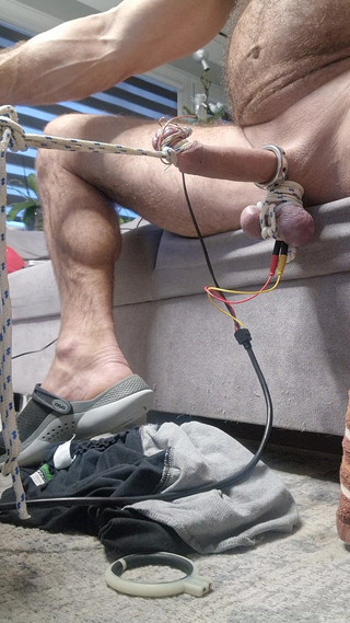 Testicle Stretching and Estim