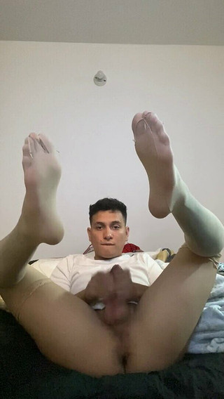 I Put on Feet-colored Nylon Stockings and Give Myself the Most Delicious Handjob of My Life