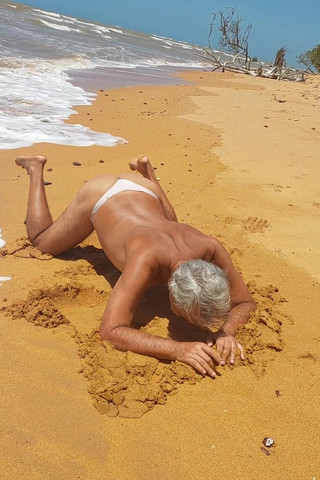 Ladysilva Crossdresser in Panties on the Beach Full of Horny in Her Hot Ass