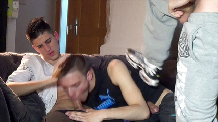 Kevin fucked by 2 straight boys curious