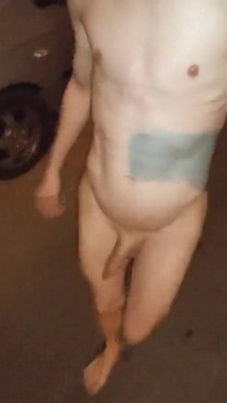 Nude in Public Playing with a Bottle of Piss