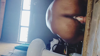 Big Black Booty Fucking Dildo and Creaming