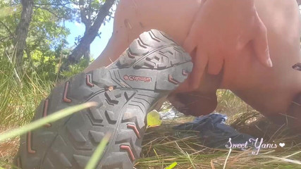 Horny Hiking: Fingering My Cute Ass and Masturbating in the Forest Sweet Yanis